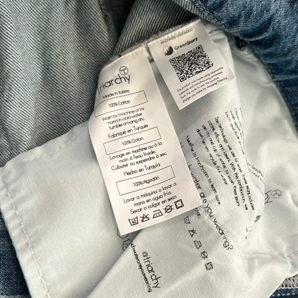 Triarchy x Anthroplogie Ms Onassis High Rise Wide Leg Jeans Size 30 Western Boho - Picture 7 of 12